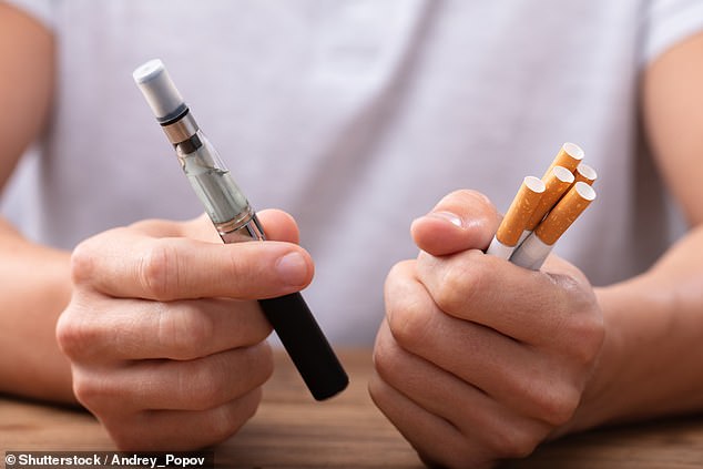 The charity Action on Smoking and Health (ASH) blamed a misguided belief vaping is just as harmful as cigarettes for the drop (file image)